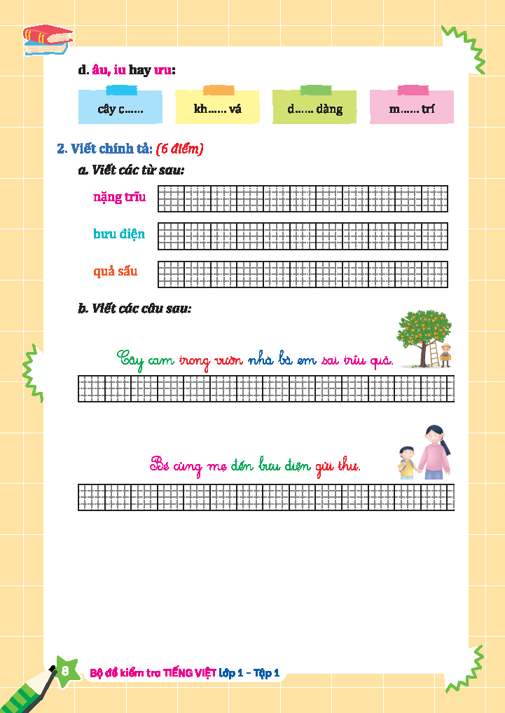 bộ bộ đề kiểm tra tiếng việt lớp 1 - tập 1 (kết nối)
