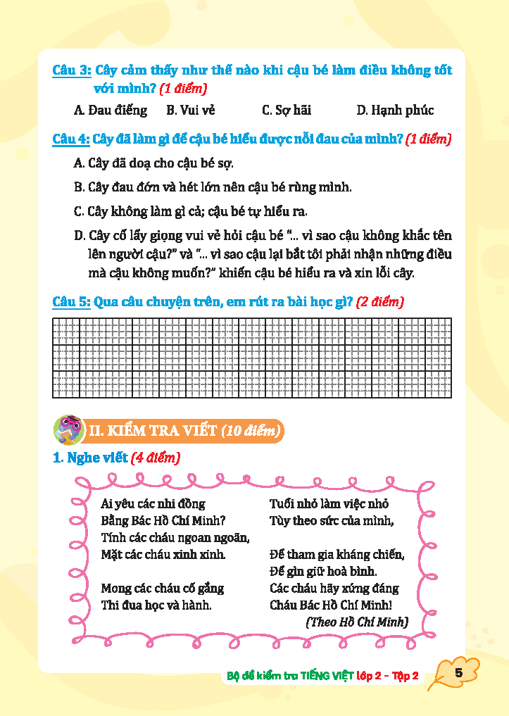 bộ bộ đề kiểm tra tiếng việt lớp 2 - tập 2 (kết nối)