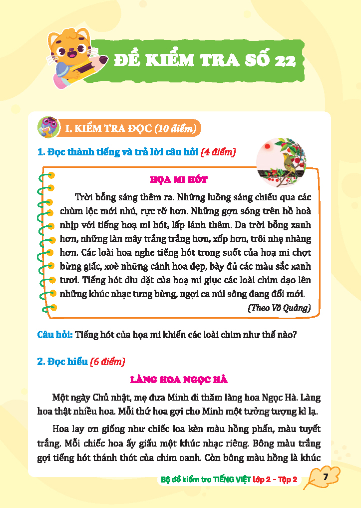 bộ bộ đề kiểm tra tiếng việt lớp 2 - tập 2 (kết nối)