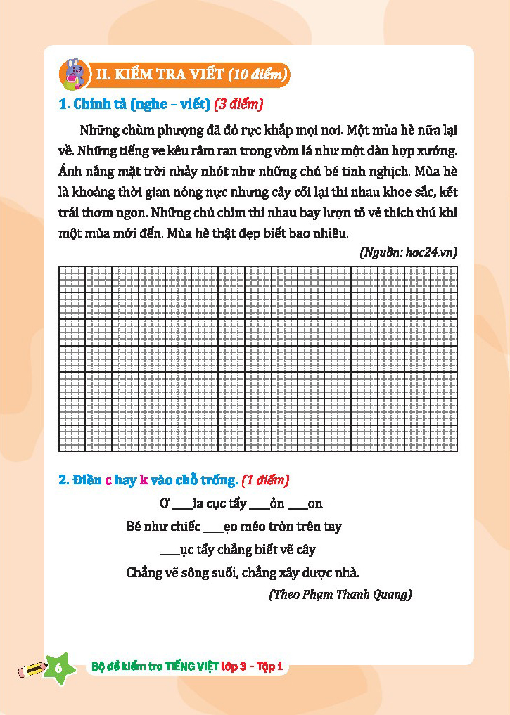 bộ bộ đề kiểm tra tiếng việt lớp 3 - tập 1