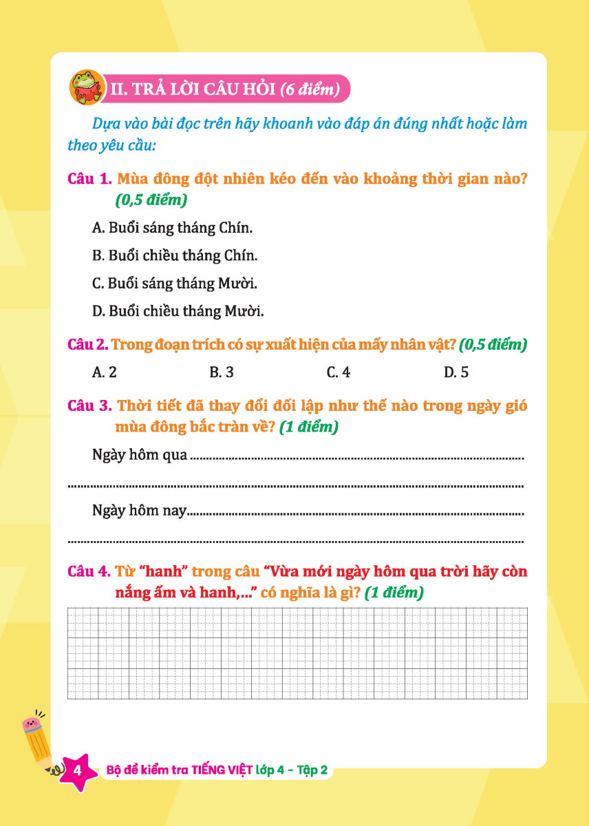 Bo
						
										
										Bo De Kiem Tra Tieng Viet Lop 4 - Tap 2 (Ket Noi)