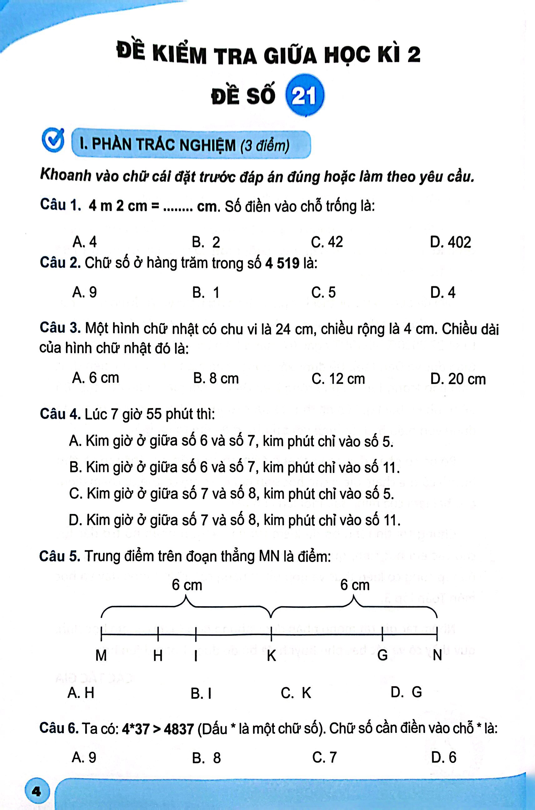 bộ bộ đề kiểm tra toán lớp 3 - tập 2