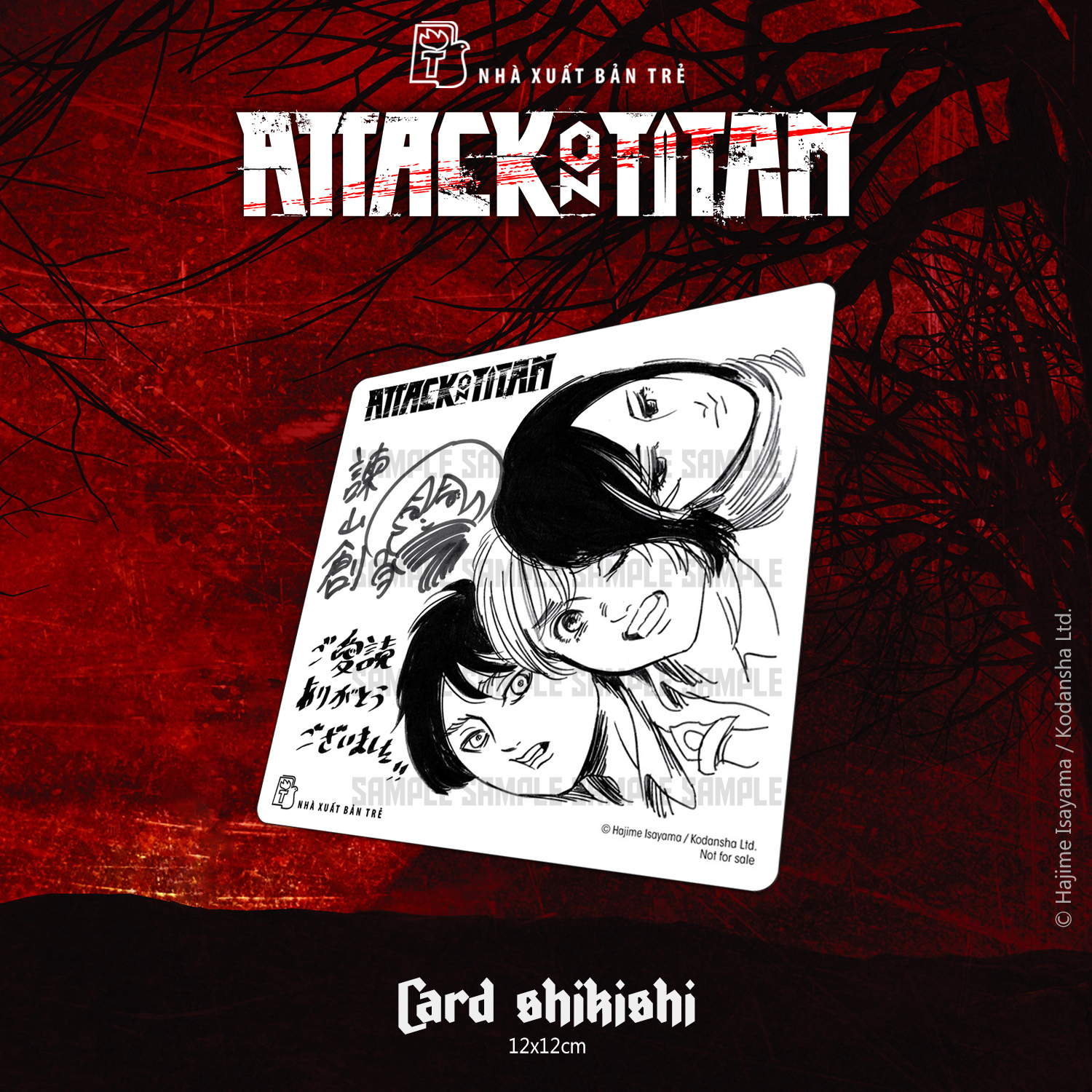 bộ bộ manga - attack on titan: tập 1 - 3 (bộ 3 tập) - tặng kèm card pvc + card shikishi