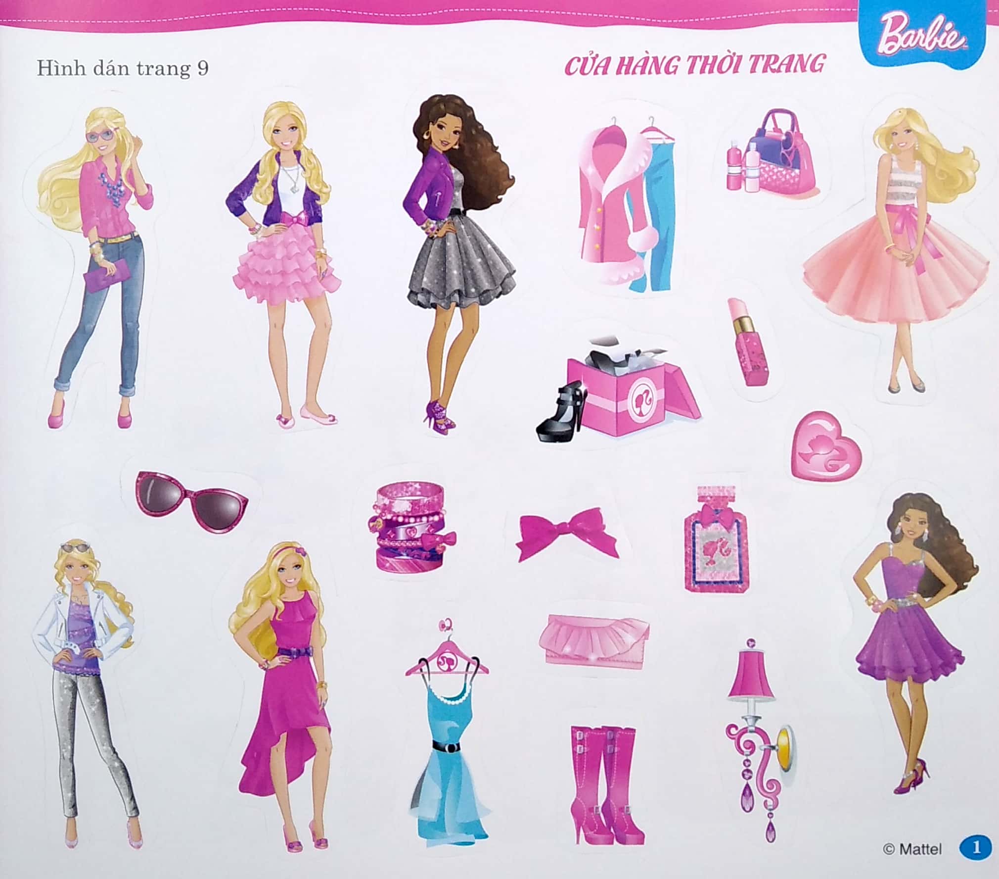 bộ bộ sách dán hình barbie - cuộc sống nhiều niềm vui (tập 1)