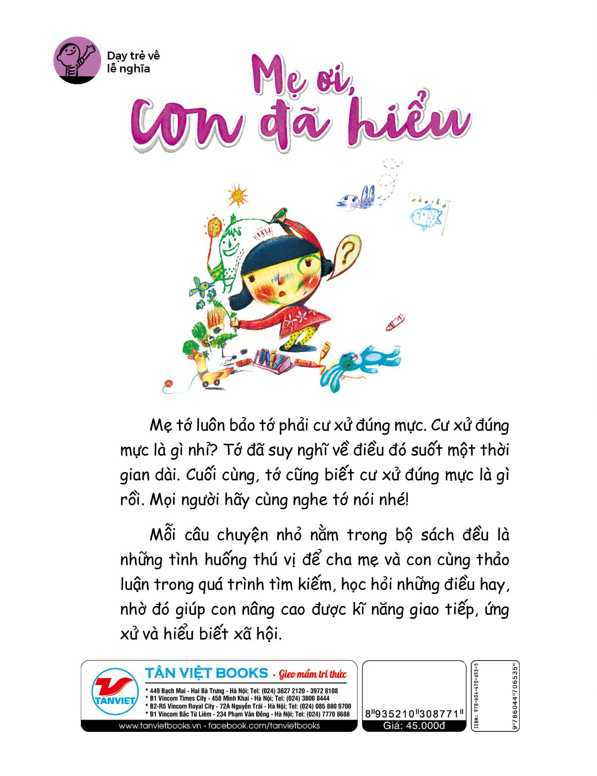 bộ bộ sách kĩ năng xã hội thiết yếu dành cho trẻ - dạy trẻ về lễ nghĩa - mẹ ơi, con đã hiểu - 5