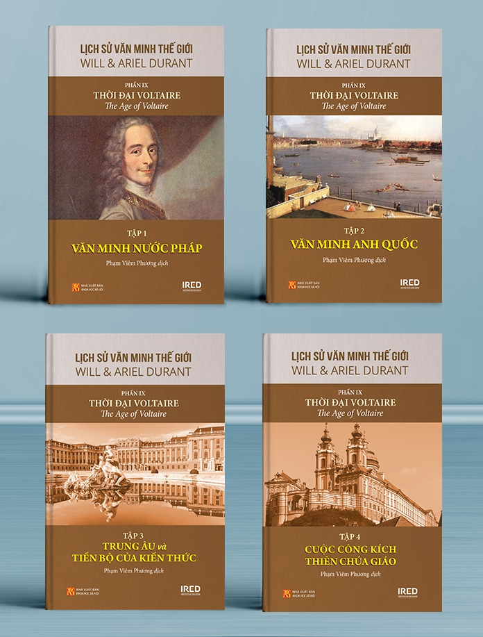 Bo
						
										
										Bo Sach Lich Su Van Minh The Gioi - Phan IX - Thoi Dai Voltaire (Bo 4 Cuon) (Tai Ban 2025)