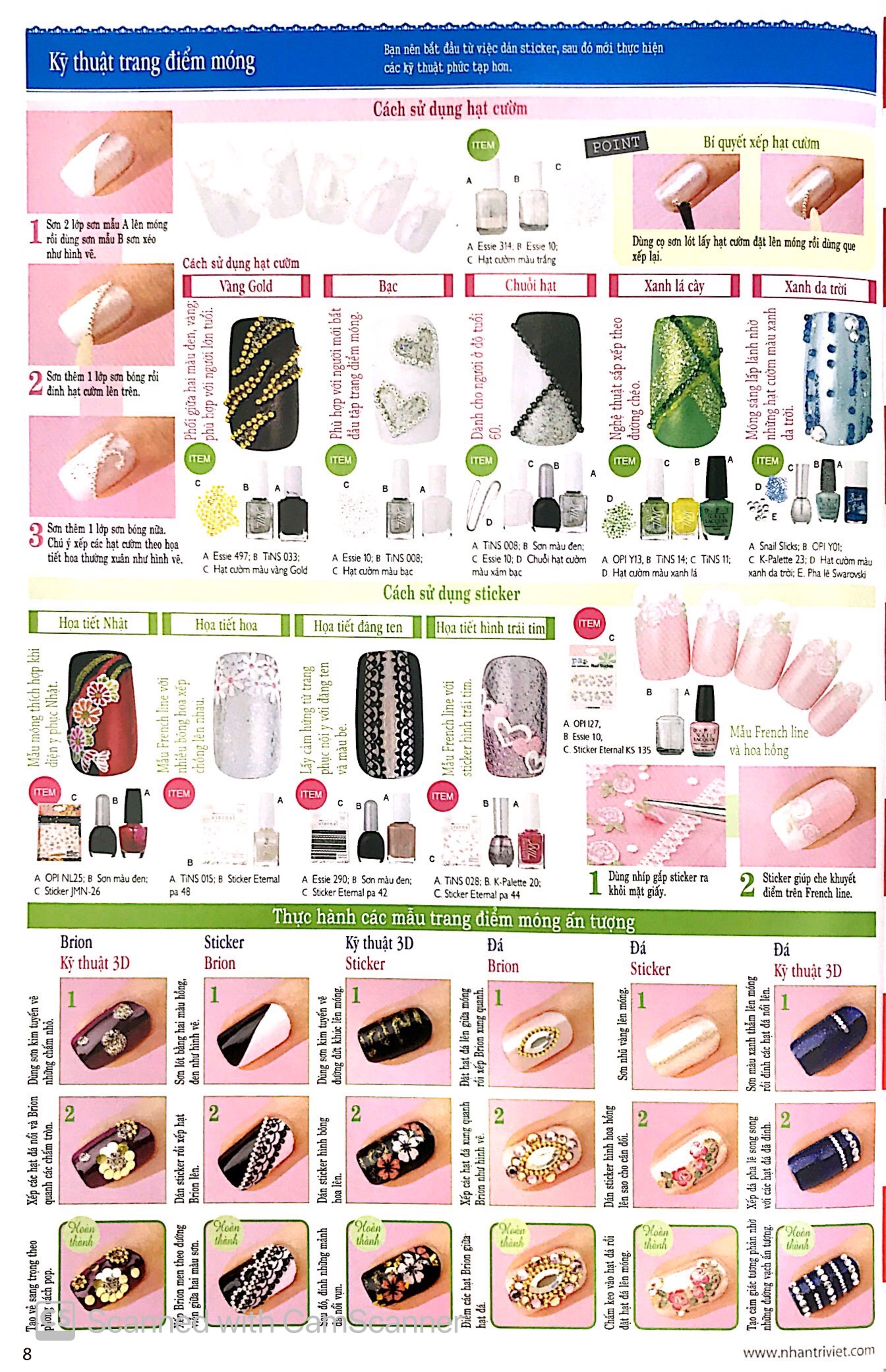 bộ bộ sưu tập các mẫu trang điểm móng (tập 2)