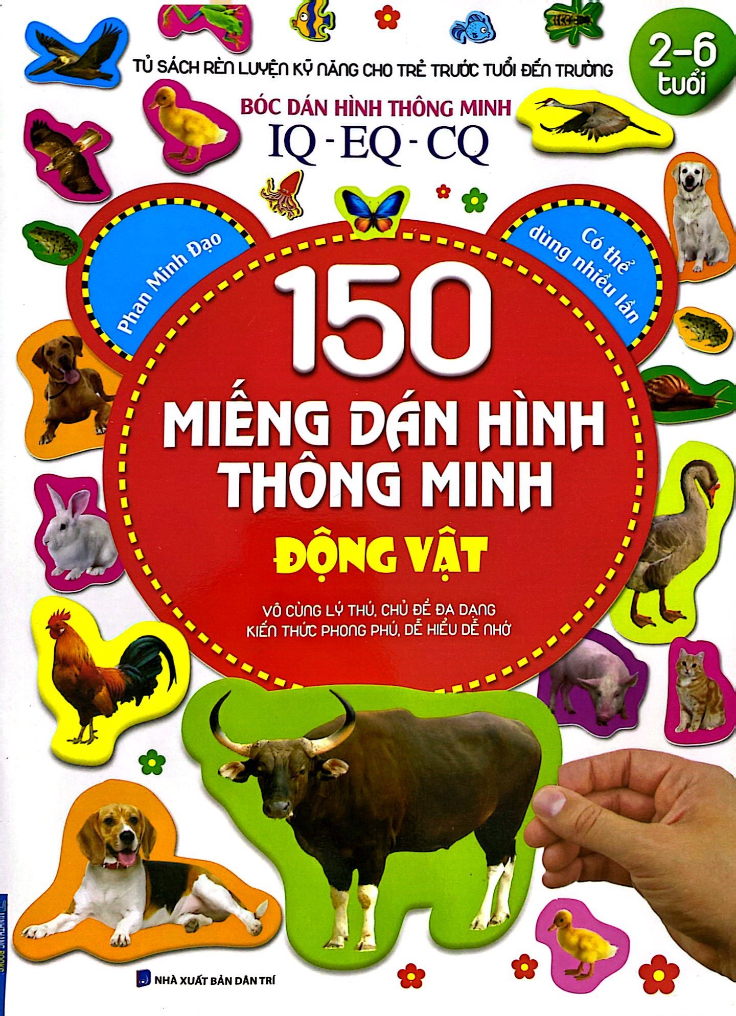 bộ bóc dán hình thông minh iq-eq-cq - 150 miếng dán hình thông minh - động vật (tái bản)