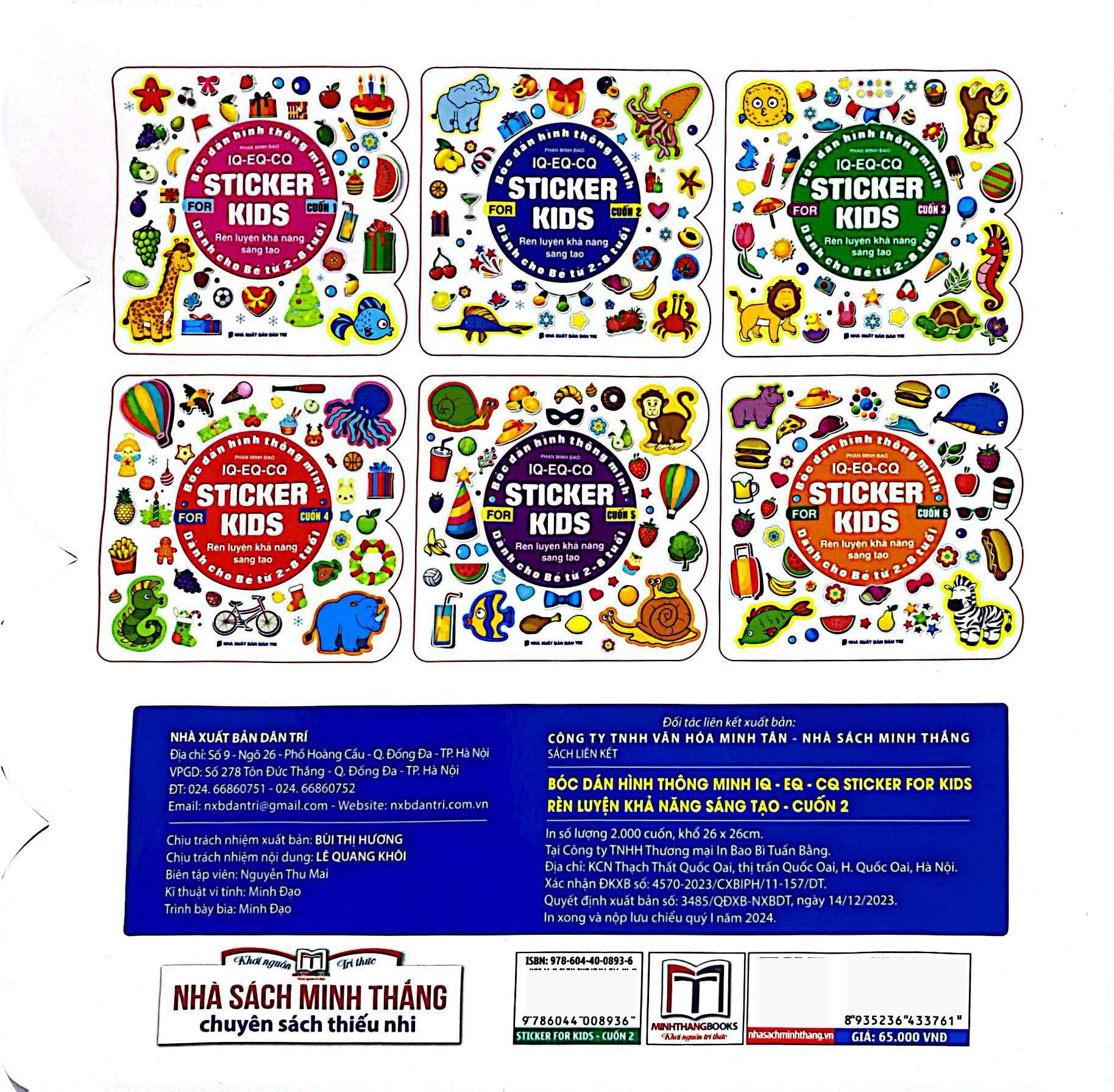 bộ bóc dán hình thông minh iq-eq-cq - sticker for kids - cuốn 2 (tái bản 2023)