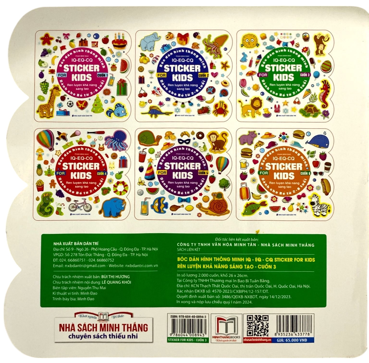 bộ bóc dán hình thông minh iq-eq-cq - sticker for kids - cuốn 3 (tái bản 2023)