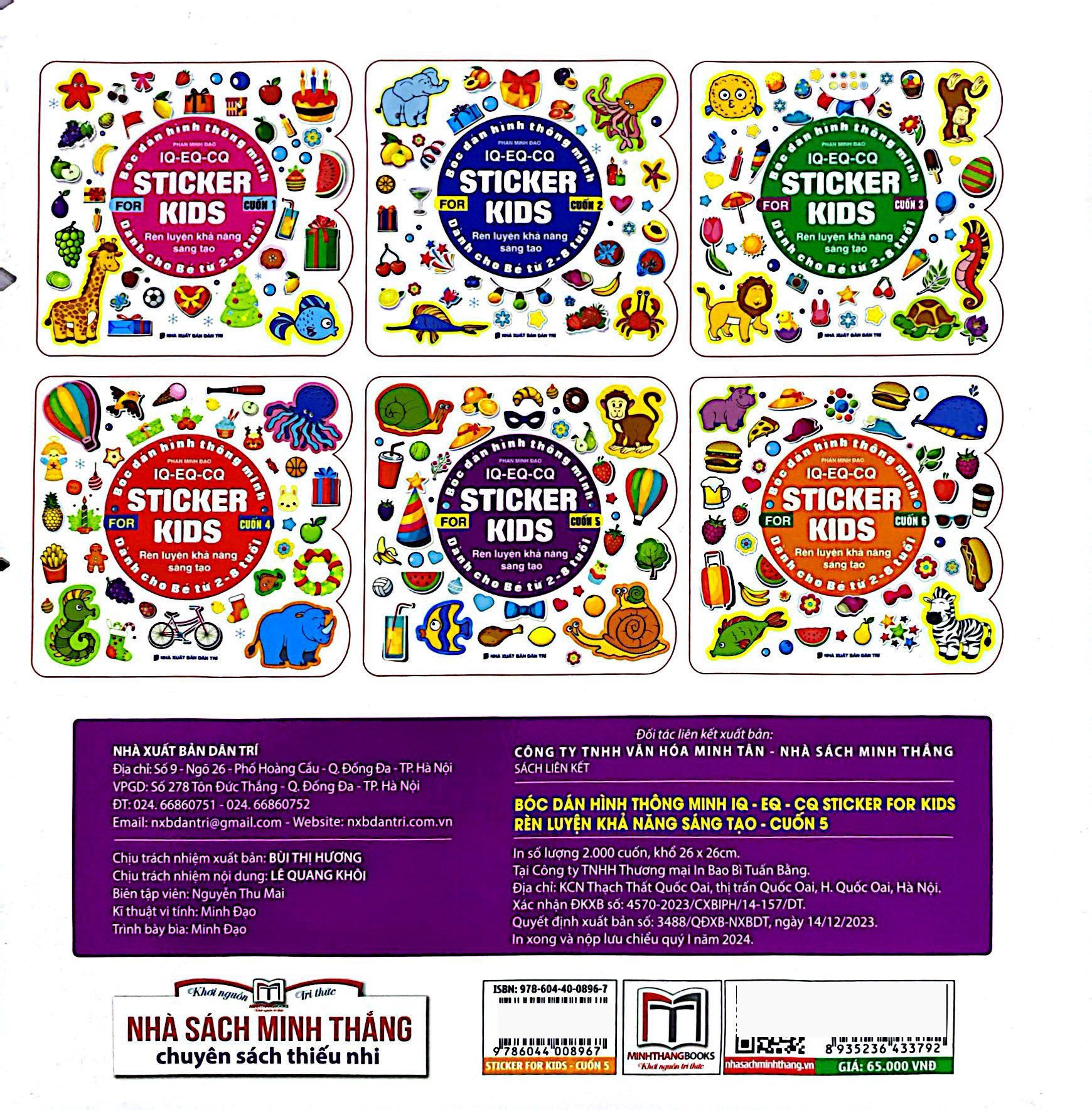 bộ bóc dán hình thông minh iq-eq-cq - sticker for kids - cuốn 5 (tái bản 2023)