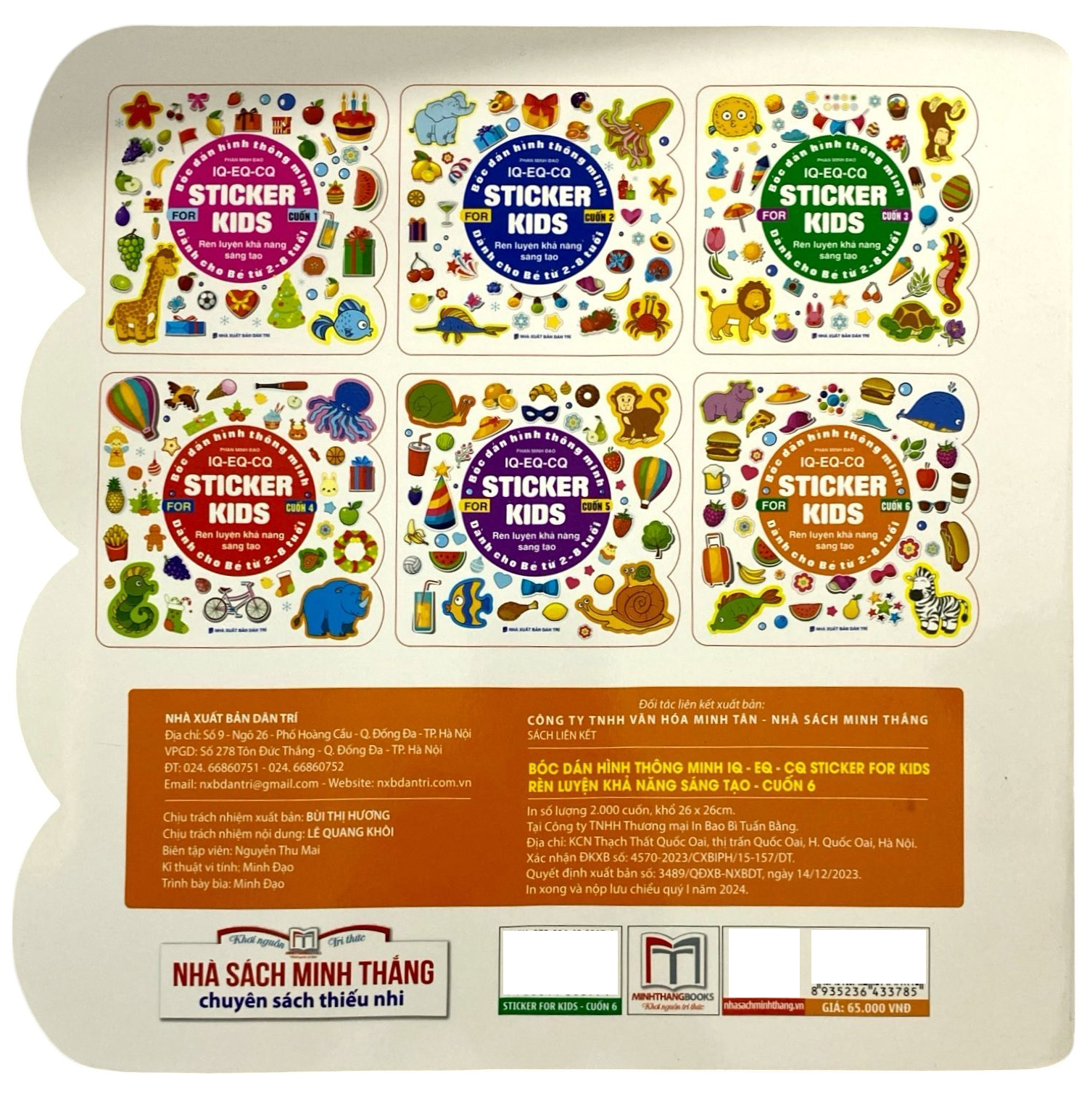 bộ bóc dán hình thông minh iq-eq-cq - sticker for kids - cuốn 6 (tái bản 2023)