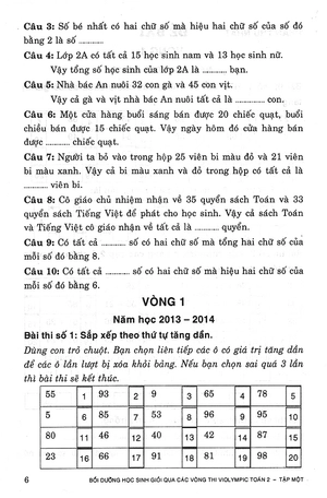 bộ bồi dưỡng học sinh giỏi qua các vòng thi violympic toán 2 - tập 1