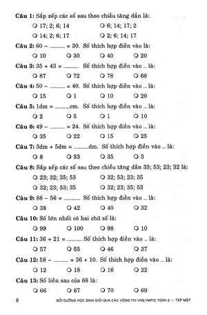bộ bồi dưỡng học sinh giỏi qua các vòng thi violympic toán 2 - tập 1