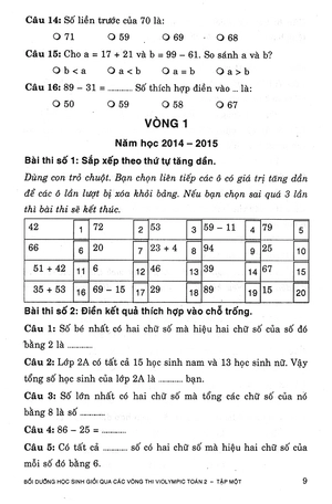 bộ bồi dưỡng học sinh giỏi qua các vòng thi violympic toán 2 - tập 1