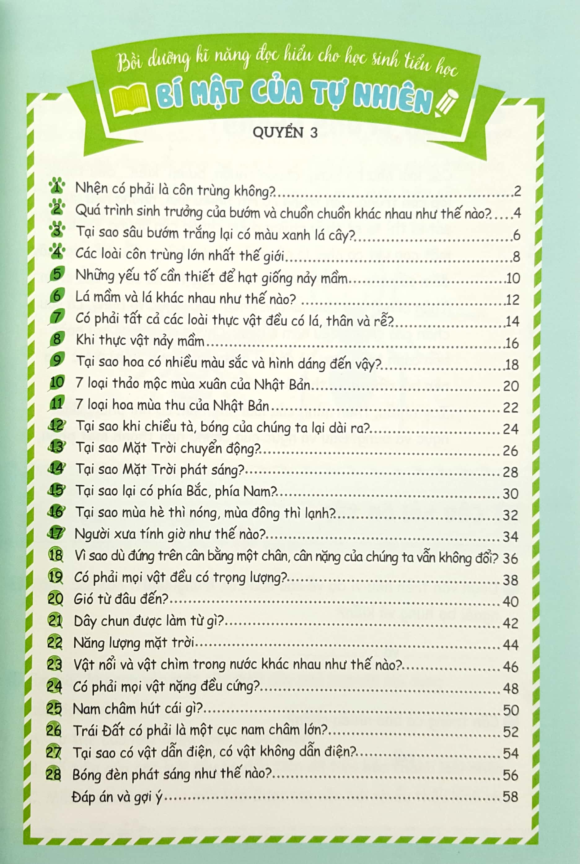 bộ bồi dưỡng kĩ năng đọc hiểu cho học sinh tiểu học - bí mật của tự nhiên - quyển 3 (tái bản 2019)