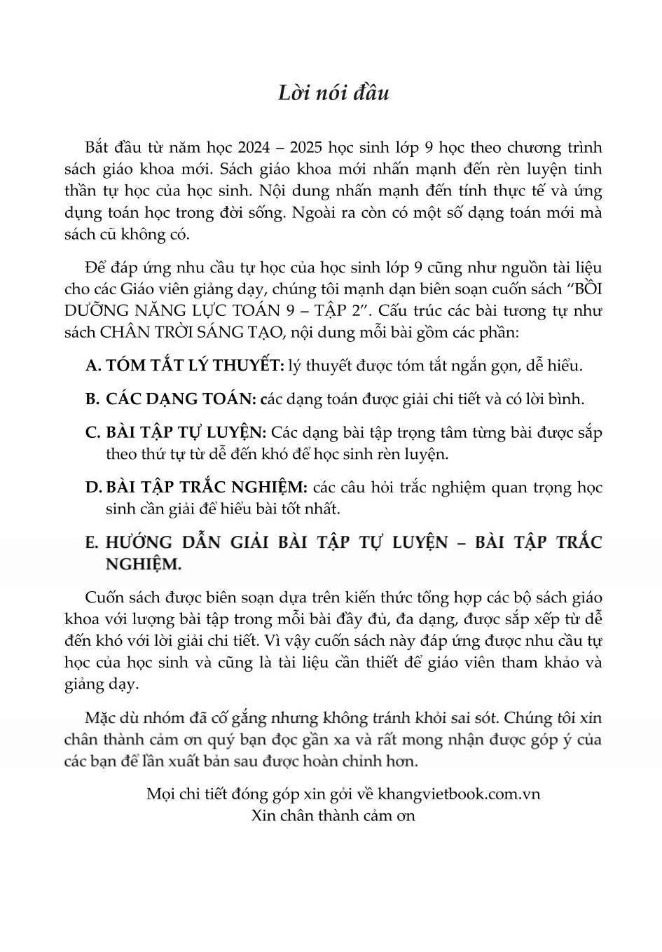 Bộ
						
										
										Bồi Dưỡng Năng Lực Toán 9 - Tập 2