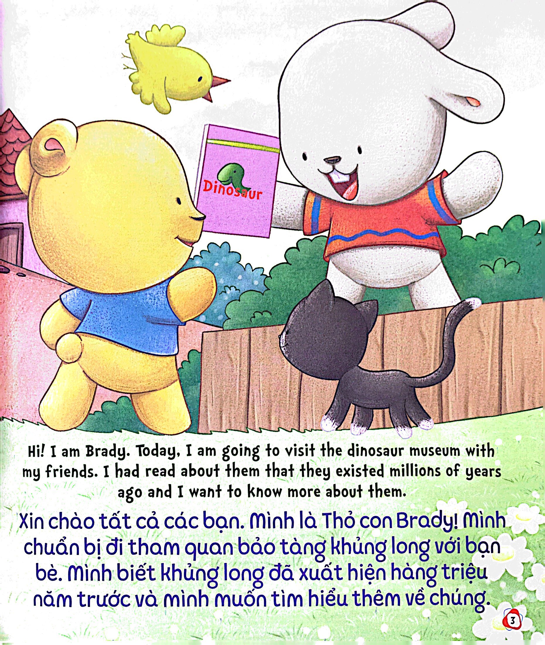 bộ brady siêu đỉnh - 365 ngày phát triển trí tuệ - level 3 - khủng long và động vật quanh em