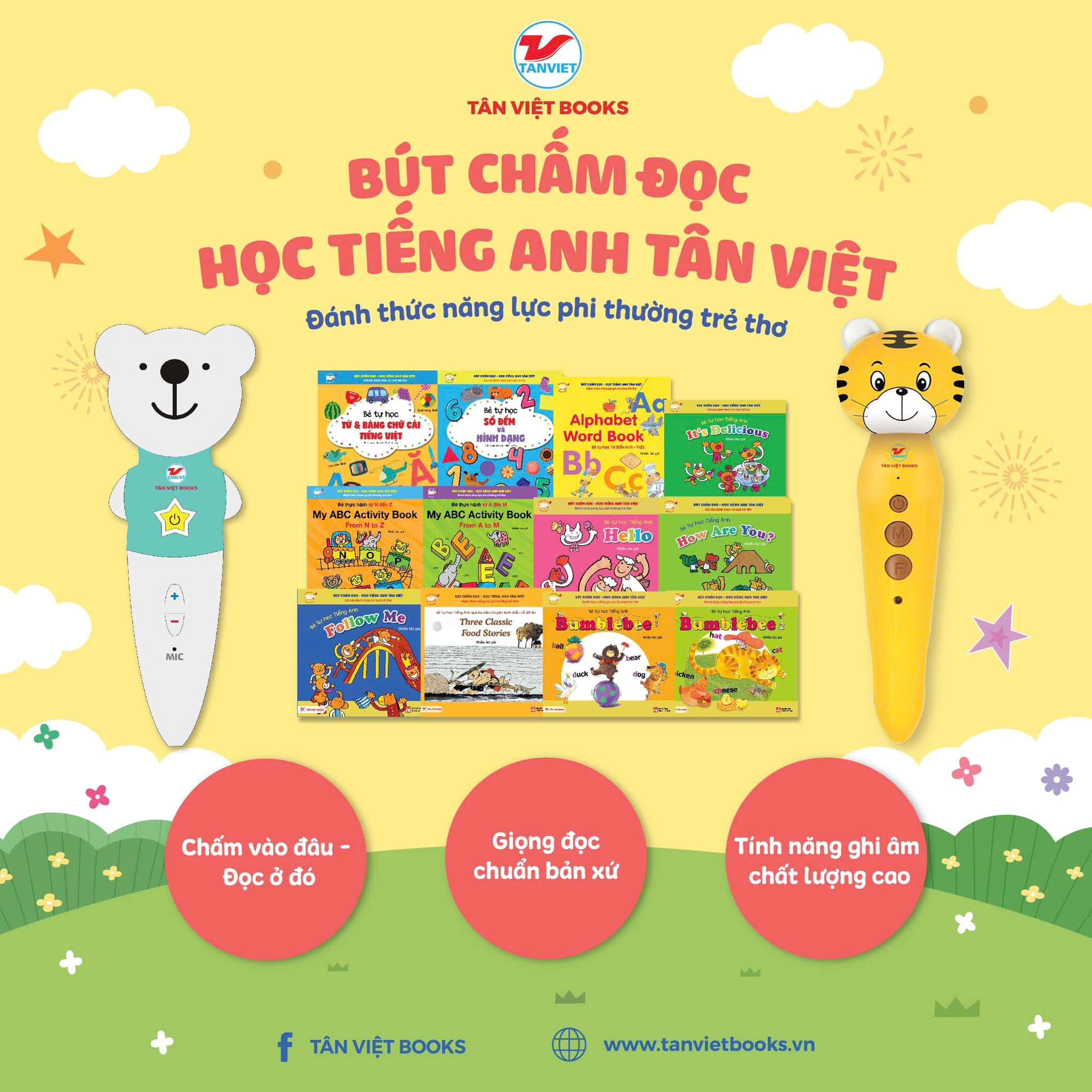 Bộ Bút Chấm Đọc-Học Tiếng Anh - Đánh Thức Năng Lực Phi Thường Từ Trẻ Thơ - Bút Hình Hổ (Dành Cho Trẻ Từ 0 Đến 10 Tuổi) - Tặng Kèm Sách Playtime In English - Level 3 - Happy Snowman - Người Tuyết Hạnh Phúc