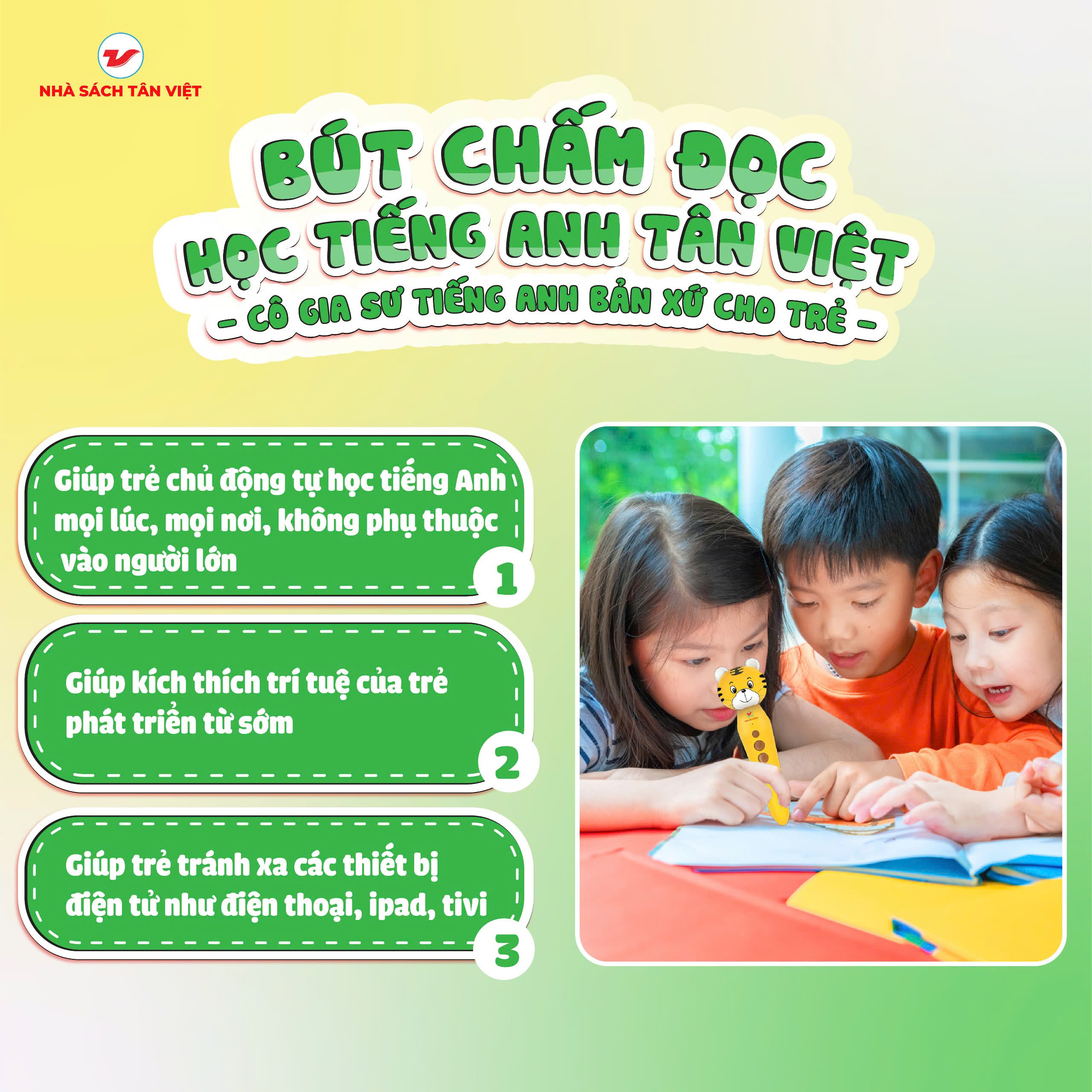 Bo
						
										
										But Cham Doc-Hoc Tieng Anh Tan Viet - Co Gia Su Tieng Anh Ban Xu Tai Nha - Phien Ban 6 Sach (Danh Cho Tre Tu 0 Den 6 Tuoi)