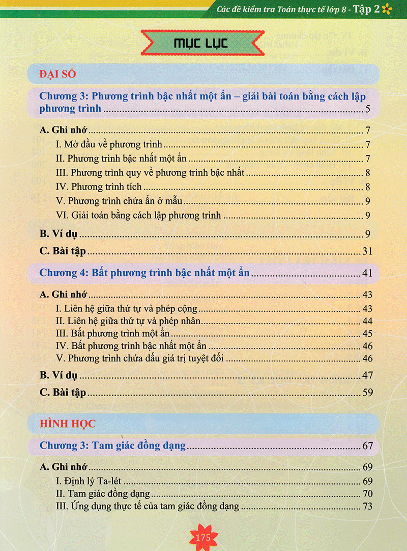 bộ các đề kiểm tra toán thực tế lớp 8 - tập 2