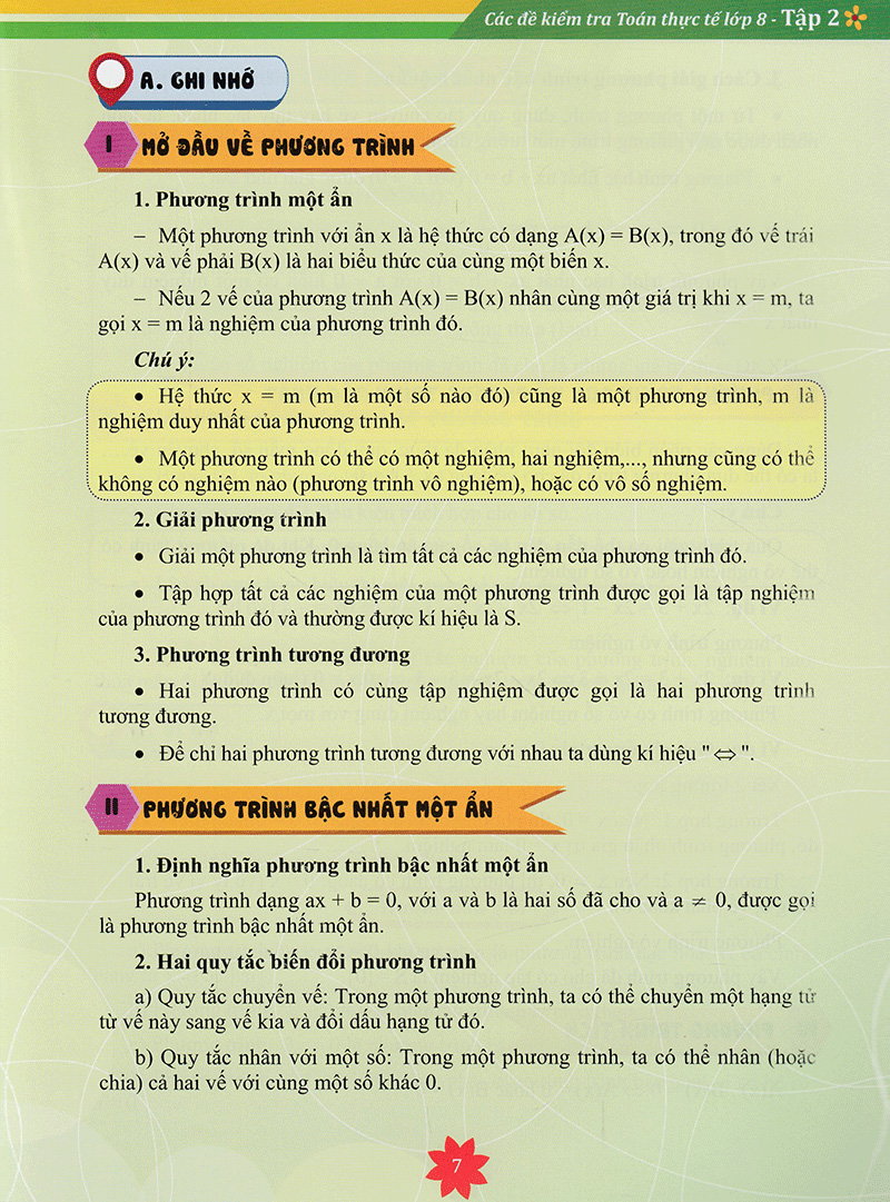 bộ các đề kiểm tra toán thực tế lớp 8 - tập 2