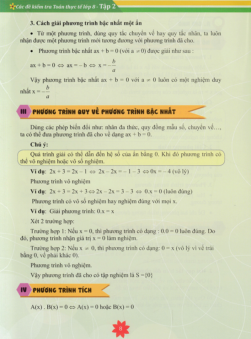 bộ các đề kiểm tra toán thực tế lớp 8 - tập 2