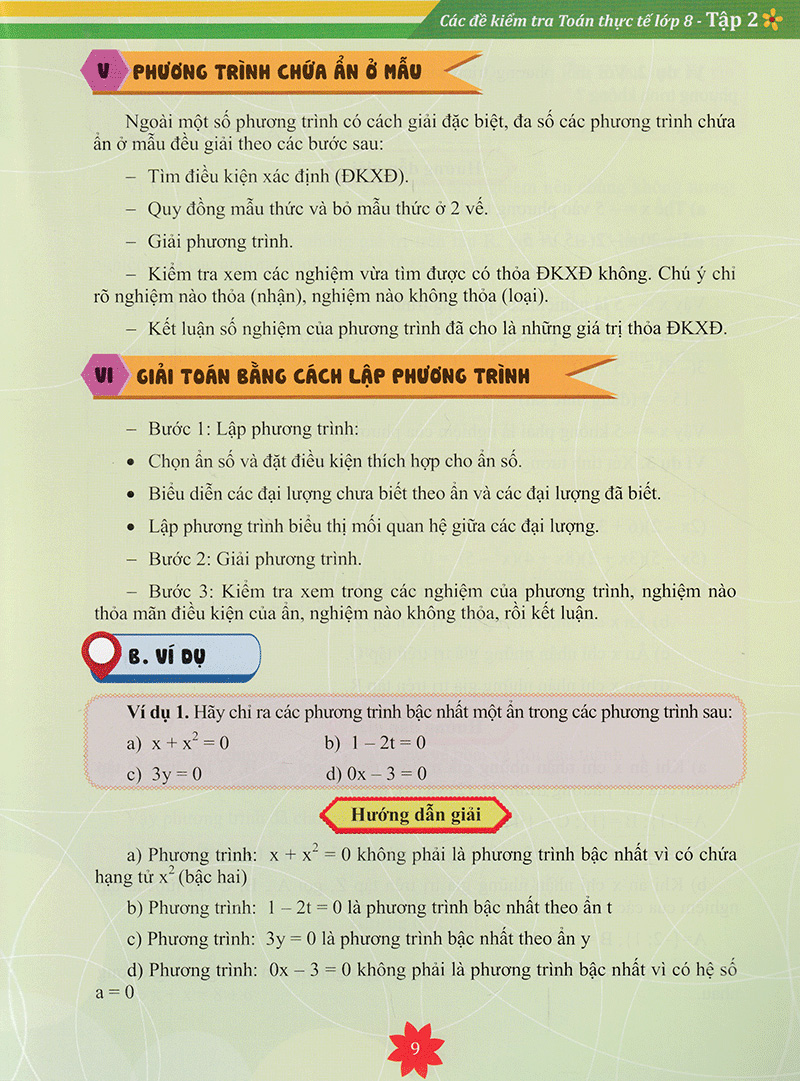 bộ các đề kiểm tra toán thực tế lớp 8 - tập 2