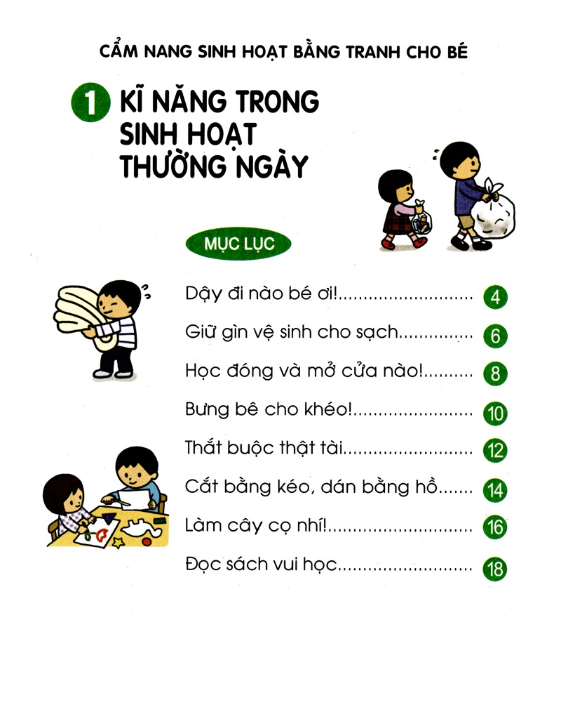 bộ cẩm nang sinh hoạt bằng tranh cho bé tập 1 - kĩ năng sinh hoạt thường ngày (tái bản 2019)