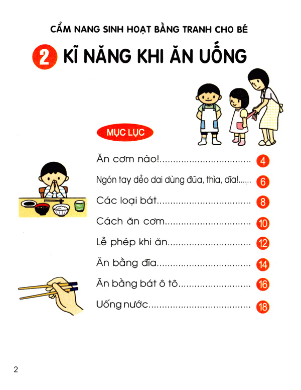 bộ cẩm nang sinh hoạt bằng tranh cho bé tập 2 - kĩ năng khi ăn uống (tái bản 2019)