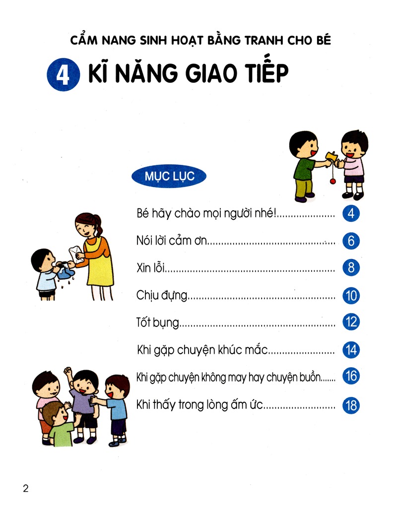 bộ cẩm nang sinh hoạt bằng tranh cho bé tập 4 - kĩ năng giao tiếp (tái bản 2019)