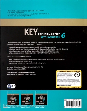 bộ cambridge english key - key english test 6 with answers (fahasa reprint edition)