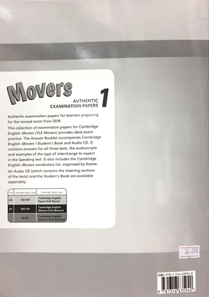 bộ cambridge english movers 1 for revised exam from 2018 ans booklet