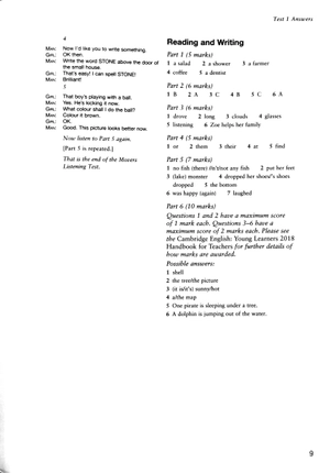 bộ cambridge english movers 1 for revised exam from 2018 ans booklet