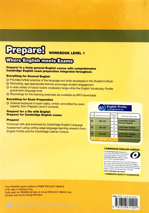 bộ cambridge english prepare! level 1 workbook with audio - fahasa reprint