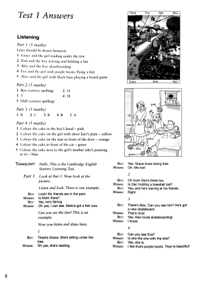 bộ cambridge english starters 1 for revised exam from 2018 ans booklet