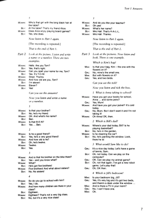 bộ cambridge english starters 1 for revised exam from 2018 ans booklet