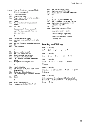 bộ cambridge english starters 1 for revised exam from 2018 ans booklet