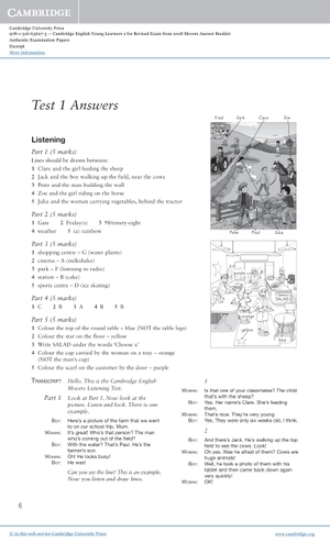 bộ cambridge english young learners 2 for revised exam from 2018 movers answer booklet: authentic examination papers