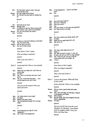 bộ cambridge english young learners 8 movers answer booklet