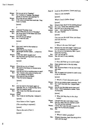 bộ cambridge english young learners 8 movers answer booklet