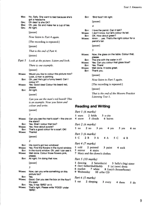 bộ cambridge english young learners 8 movers answer booklet