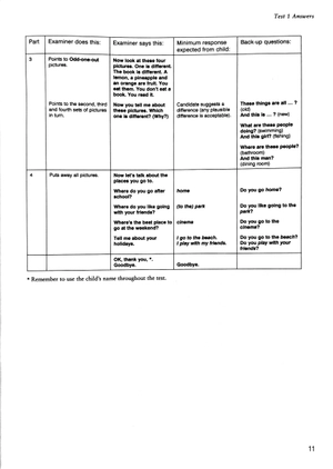 bộ cambridge english young learners 8 movers answer booklet