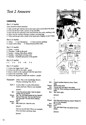 bộ cambridge english young learners 8 movers answer booklet