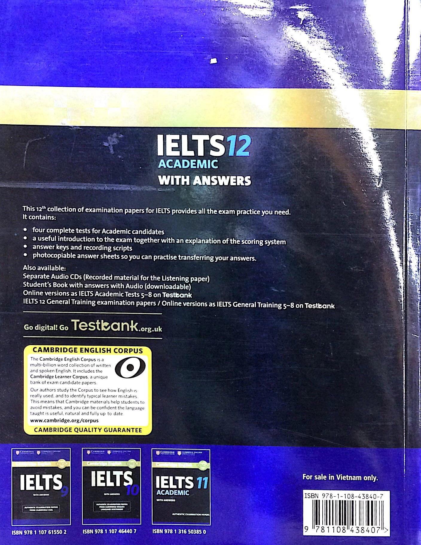 bộ cambridge ielts 12 academic with answers (savina) (không kèm audio)