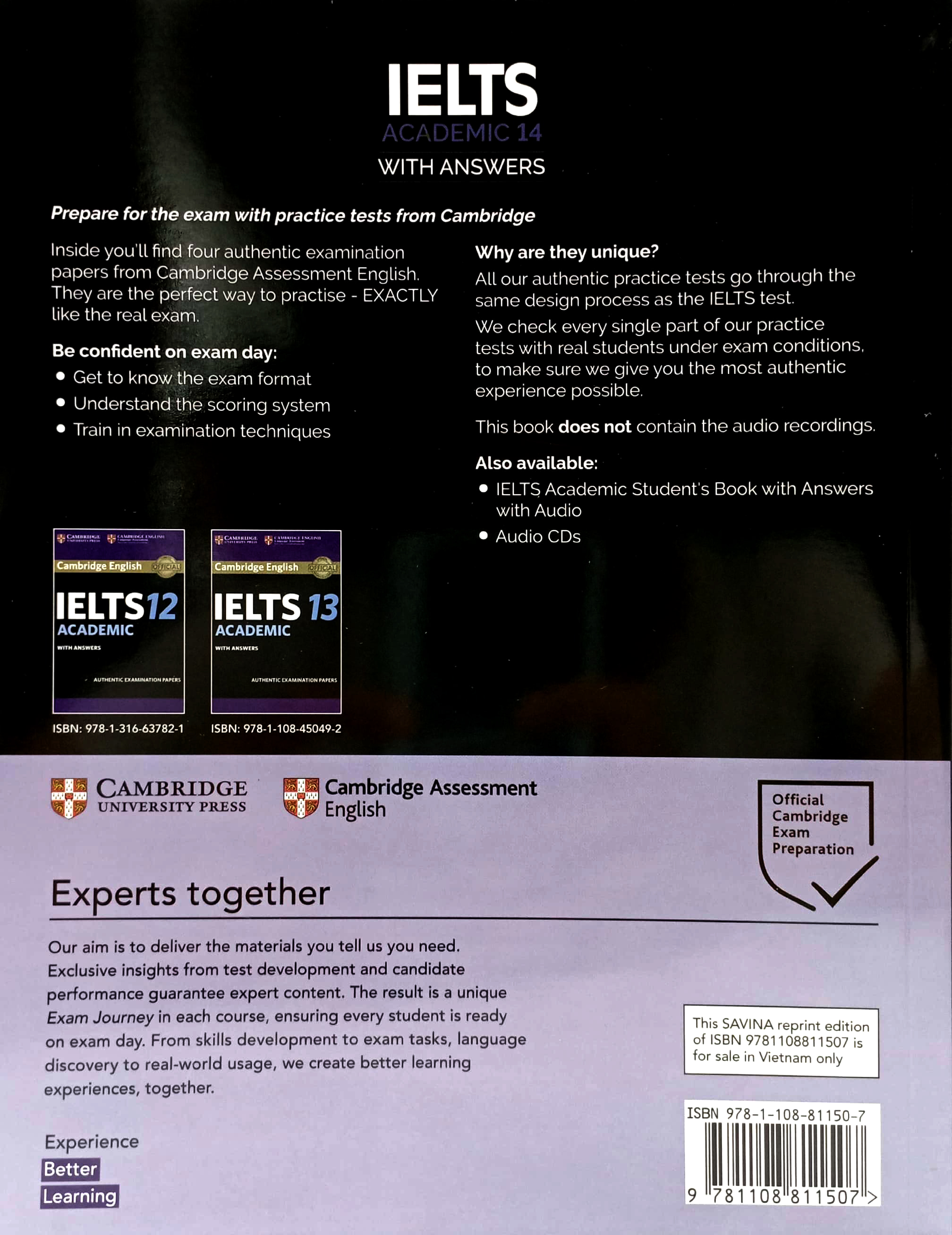 bộ cambridge ielts 14 academic with answers (savina) (không kèm audio)
