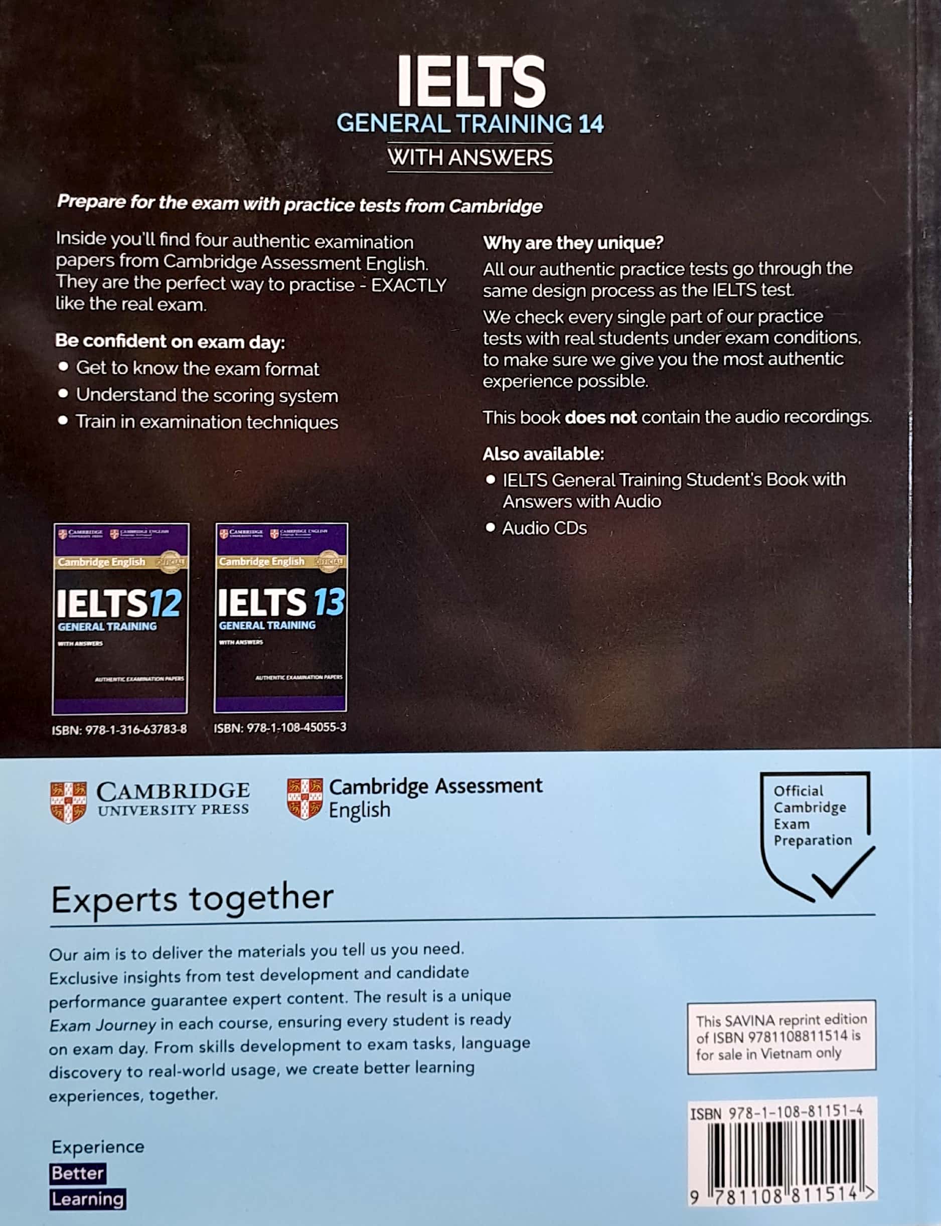 bộ cambridge ielts 14 general training with answers (savina) (không kèm audio)