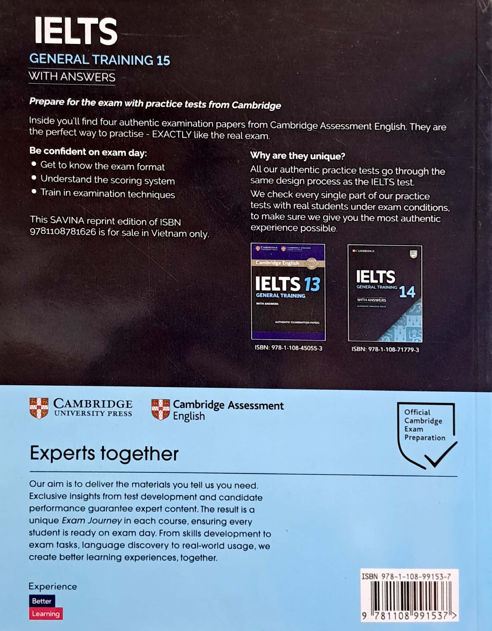 bộ cambridge ielts 15 general training with answers (savina) (kèm audio)