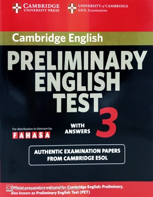 bộ cambridge preliminary english test 3 student's book with answers fahasa reprint edition