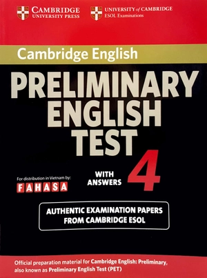 bộ cambridge preliminary english test 4 student's book with answers fahasa reprint edition